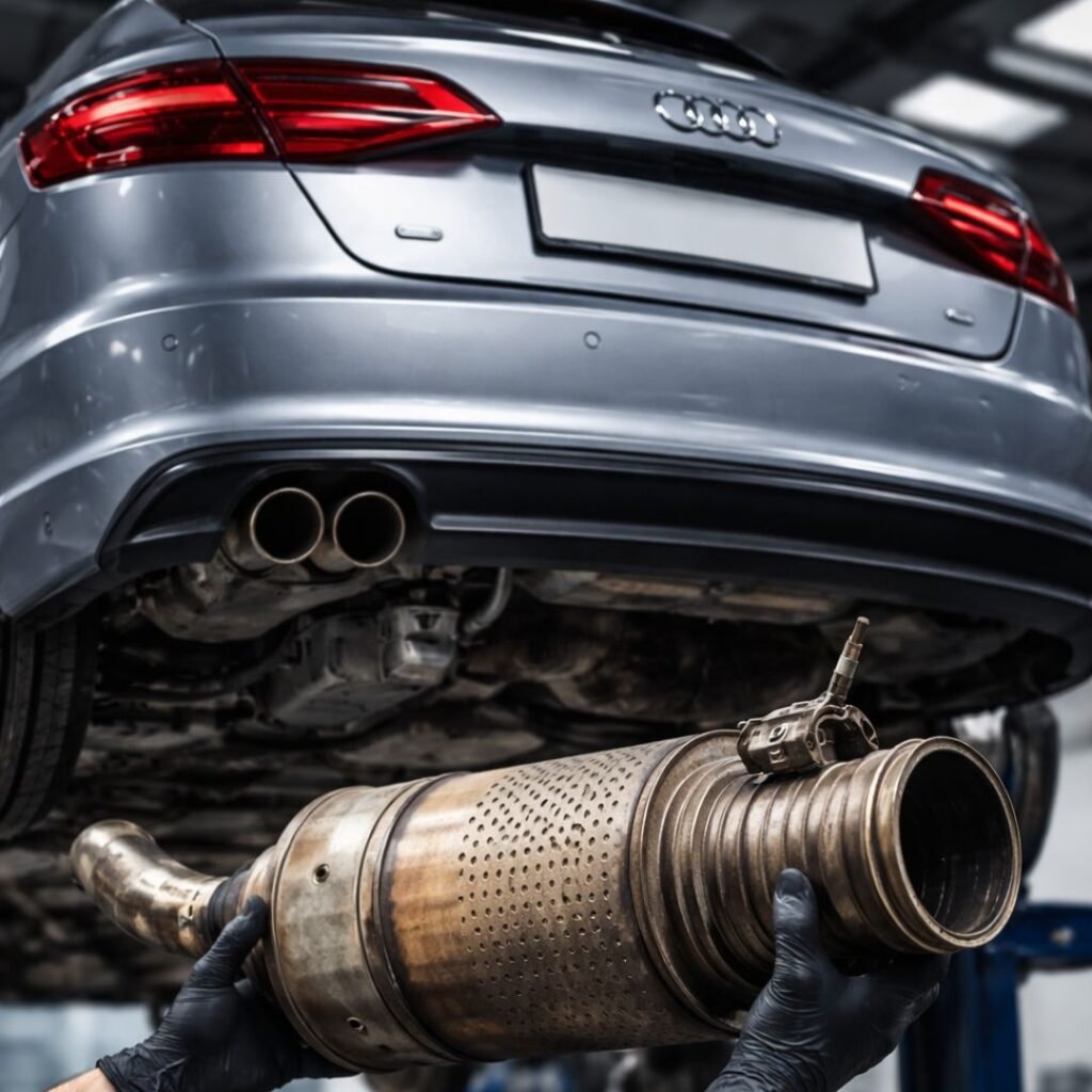 Clean DPF filter for Audi A3 2.0 TDI — professional ultrasonic DPF cleaning process removing soot and ash deposits